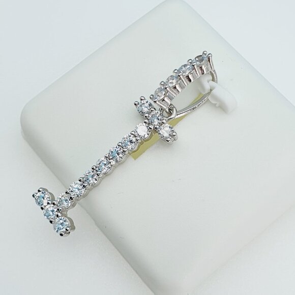 "925 Sterling Silver Cubic Zirconia Initial Pendant, UU1P6A6175 - Picture 5 of 10